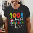100 Days Of Living That 2nd Grade Life Boy Girl Teacher Men's V-Neck T-Shirt, 2nd Grade Teacher Shirts, funny gift 100 Days Of Living That 2nd Grade Life Boy Girl Teacher Men's V-Neck T-Shirt, 2nd Grade Teacher Shirts, funny gift