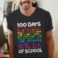100 Days Of School Heart Love Teacher Or Student 100th Day Men's V-Neck T-Shirt, funny gift 100 Days Of School Heart Love Teacher Or Student 100th Day Men's V-Neck T-Shirt, funny gift
