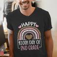 100th Day Of 2nd Grade 100 Days Of School Teacher Men's V-Neck T-Shirt, 2nd Grade Teacher Shirts, funny gift