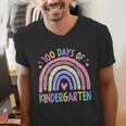 100th Day Of Kindergarten Teacher Kids 100 Days Smarter Men's V-Neck T-Shirt, funny gift 100th Day Of Kindergarten Teacher Kids 100 Days Smarter Men's V-Neck T-Shirt, funny gift