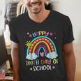 100th Day Of School Rainbow Happy 100 Days Smarter Teacher Men's V-Neck T-Shirt, funny gift 100th Day Of School Rainbow Happy 100 Days Smarter Teacher Men's V-Neck T-Shirt, funny gift