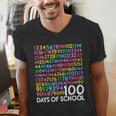 100th Day Of School Teacher Kids 100 Days Math Numbers Men's V-Neck T-Shirt, funny gift 100th Day Of School Teacher Kids 100 Days Math Numbers Men's V-Neck T-Shirt, funny gift