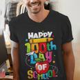 100th Day Of School Teachers Kids Child Happy 100 Days Men's V-Neck T-Shirt, funny gift