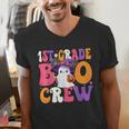 1st Grade Boo Crew Halloween First Grade Halloween Teacher Men's V-Neck T-Shirt, First Grade Teacher Shirts, funny gift 1st Grade Boo Crew Halloween First Grade Halloween Teacher Men's V-Neck T-Shirt, First Grade Teacher Shirts, funny gift