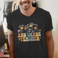2nd Second Grade Teacher Appreciation Teaching Wildflowers Men's V-Neck T-Shirt, 2nd Grade Teacher Shirts, funny gift 2nd Second Grade Teacher Appreciation Teaching Wildflowers Men's V-Neck T-Shirt, 2nd Grade Teacher Shirts, funny gift
