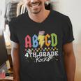 4th Grade Rocks ABCD Back To School Rock Teachers Men's V-Neck T-Shirt, funny gift 4th Grade Rocks ABCD Back To School Rock Teachers Men's V-Neck T-Shirt, funny gift