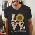 4th Grade Teacher Love Autumn Fall Sunflower Appreciation Men's V-Neck T-Shirt, 4th Grade Teacher Shirts, funny gift 4th Grade Teacher Love Autumn Fall Sunflower Appreciation Men's V-Neck T-Shirt, 4th Grade Teacher Shirts, funny gift