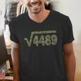 6 7 Army Pattern Meme Square Root 4489 Slang Math Teacher Men's V-Neck T-Shirt, funny gift