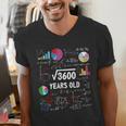60 Year Old Math Teacher Square Root Of 3600 60th Birthday Men's V-Neck T-Shirt, funny gift