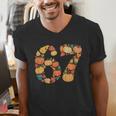 67 6 7 Fall Leaves For Teachers 67 Teacher Men's V-Neck T-Shirt, funny gift