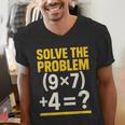 67 Meme Math Teacher School 6-7 Brain Rot Six Seven Men's V-Neck T-Shirt, funny gift