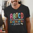 ABCD Kindergarten Rocks Pencil Lightning Teachers Rock Boys Men's V-Neck T-Shirt, funny gift