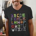 ABCs Alphabet Halloween Learning Kindergarten Teachers Men's V-Neck T-Shirt, funny gift ABCs Alphabet Halloween Learning Kindergarten Teachers Men's V-Neck T-Shirt, funny gift