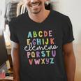 Alphabet ABC Elemeno Teacher Student Back To School Men's V-Neck T-Shirt, funny gift Alphabet ABC Elemeno Teacher Student Back To School Men's V-Neck T-Shirt, funny gift