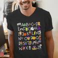 Alphabet ABCs Halloween Characters Kindergarten Teacher Kids Men's V-Neck T-Shirt, funny gift