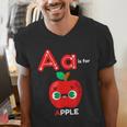 A Is For Apple Pre-K Kindergarten Teacher Student Men's V-Neck T-Shirt, funny gift A Is For Apple Pre-K Kindergarten Teacher Student Men's V-Neck T-Shirt, funny gift
