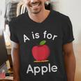 A Is For Apple Toddler Kindergarten Preschool Teacher Men's V-Neck T-Shirt, funny gift A Is For Apple Toddler Kindergarten Preschool Teacher Men's V-Neck T-Shirt, funny gift