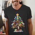 Art Christmas Tree Merry Christmas Artist Art Teacher Men's V-Neck T-Shirt, funny gift Art Christmas Tree Merry Christmas Artist Art Teacher Men's V-Neck T-Shirt, funny gift