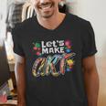 Lets Make Art Colerful Artists Painter Art Teacher Men Women Girls Kids Men's V-Neck T-Shirt, funny gift