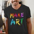 Make Art Painter Artist Teacher Artsy Men Women Kids Men's V-Neck T-Shirt, funny gift