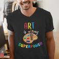 Art Is My Superpower Art Teacher Men's V-Neck T-Shirt, funny gift