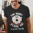 Art Teacher Halloween Donut Lover Costume Kawaii Monster Men's V-Neck T-Shirt, funny gift