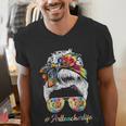 Art Teacher Life Messy Bun Back To School Art Teacher Men's V-Neck T-Shirt, funny gift Art Teacher Life Messy Bun Back To School Art Teacher Men's V-Neck T-Shirt, funny gift