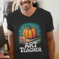 Art Teacher Pumpkin Painting Halloween Costume Men's V-Neck T-Shirt, funny gift