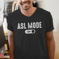 ASL Mode Sign Language Deaf ASL Teacher Men's V-Neck T-Shirt, funny gift ASL Mode Sign Language Deaf ASL Teacher Men's V-Neck T-Shirt, funny gift