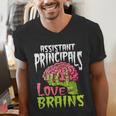 Assistant Principals Love Brains Zombie Teacher Halloween Men's V-Neck T-Shirt, funny gift Assistant Principals Love Brains Zombie Teacher Halloween Men's V-Neck T-Shirt, funny gift