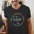 Autism Awareness Accept Adapt Advocate Autism Mom Teacher Men's V-Neck T-Shirt, funny gift