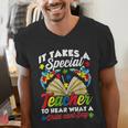Autism Awareness Teacher Shirts It Takes A Special Teacher Men's V-Neck T-Shirt, funny gift Autism Awareness Teacher Shirts It Takes A Special Teacher Men's V-Neck T-Shirt, funny gift