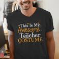 This Is My Awesome Teacher Costume Halloween Party Matching Men's V-Neck T-Shirt, funny gift This Is My Awesome Teacher Costume Halloween Party Matching Men's V-Neck T-Shirt, funny gift