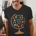 Awesome Teachers T Shirt Teaching Future Leaders Globe For Men Women Men's V-Neck T-Shirt, funny gift