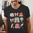 Back To School Coquette Teacher Women Girl Kindergarten PreK Men's V-Neck T-Shirt, funny gift