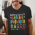 Battery Life Of Daycare Provider Childcare Teacher Men's V-Neck T-Shirt, funny gift Battery Life Of Daycare Provider Childcare Teacher Men's V-Neck T-Shirt, funny gift