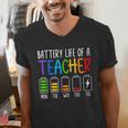Battery Life Of A Teacher School Teacher Appreciation Men's V-Neck T-Shirt, funny gift