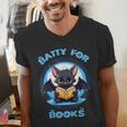 Batty About Books Lover Teacher Librarian Bookish Halloween For Men Women Kids Men's V-Neck T-Shirt, funny gift Batty About Books Lover Teacher Librarian Bookish Halloween For Men Women Kids Men's V-Neck T-Shirt, funny gift