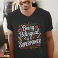 Being Bilingual Is A Superpower ESL Teacher School Men's V-Neck T-Shirt, Esl Teacher Shirts, funny gift Being Bilingual Is A Superpower ESL Teacher School Men's V-Neck T-Shirt, Esl Teacher Shirts, funny gift