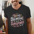 Being Bilingual Is A Superpower ESL Teacher School Men's V-Neck T-Shirt, Esl Teacher Shirts, funny gift Being Bilingual Is A Superpower ESL Teacher School Men's V-Neck T-Shirt, Esl Teacher Shirts, funny gift