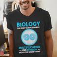 Biology Facts Science Teacher Student Biologist Men's V-Neck T-Shirt, Science Teacher Shirts, funny gift