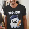 Boo Jour Ghost French Teacher Vintage Teacherlife Groovy Men's V-Neck T-Shirt, Groovy Teacher Shirts, funny gift Boo Jour Ghost French Teacher Vintage Teacherlife Groovy Men's V-Neck T-Shirt, Groovy Teacher Shirts, funny gift