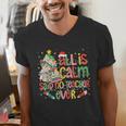 Book Tree All Is Calm Said No Teacher Ever Christmas Men's V-Neck T-Shirt, funny gift Book Tree All Is Calm Said No Teacher Ever Christmas Men's V-Neck T-Shirt, funny gift