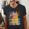 Broken Crayons Still Color Cat Teacher Men's V-Neck T-Shirt, funny gift Broken Crayons Still Color Cat Teacher Men's V-Neck T-Shirt, funny gift