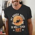 My Broom Broke So Now I Teach Art Teacher Halloween Costume For Men Women Men's V-Neck T-Shirt, funny gift