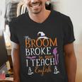 My Broom Broke So Now I Teach English English Teacher Witch Men's V-Neck T-Shirt, English Teacher Shirts, funny gift My Broom Broke So Now I Teach English English Teacher Witch Men's V-Neck T-Shirt, English Teacher Shirts, funny gift