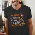 My Broom Broke So Now I Teach Music Teacher Halloween Men's V-Neck T-Shirt, funny gift My Broom Broke So Now I Teach Music Teacher Halloween Men's V-Neck T-Shirt, funny gift