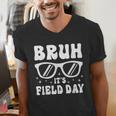Bruh It's Field Day Teacher Boys Girls Kids Happy Field Day Men's V-Neck T-Shirt, funny gift