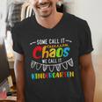 Some Call It Chaos We Call It Kindergarten Teacher Men's V-Neck T-Shirt, funny gift