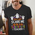 You Can't Scare Me I'm A Substitute Teacher Shirt Halloween Men's V-Neck T-Shirt, funny gift You Can't Scare Me I'm A Substitute Teacher Shirt Halloween Men's V-Neck T-Shirt, funny gift